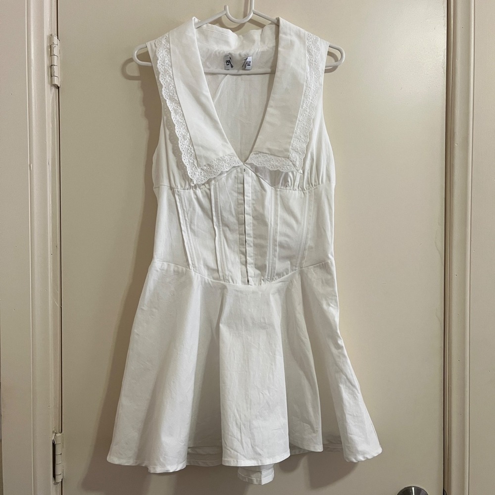 Princess Polly Haworth Corset Bodice Mini Lace Dress 6 Coquette Ballet Smocked.